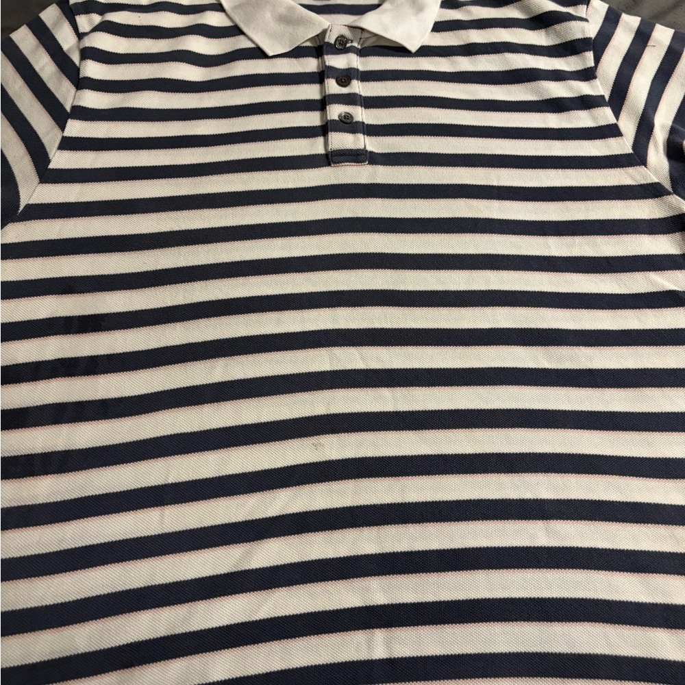 Banana Republic Navy and White Striped Polo